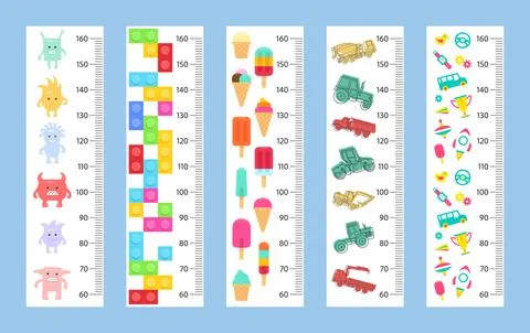 Kids height chart Stock Illustration