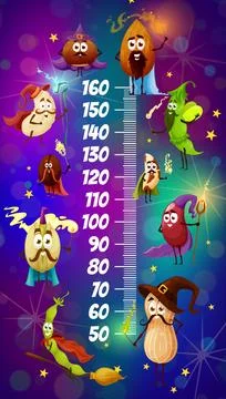 Kids height chart nuts wizards and magicians Stock Illustration