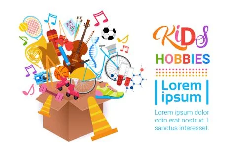 KIds Hobbies Art Classes Logo Workshop Creative Artistic School For Children Stock Illustration