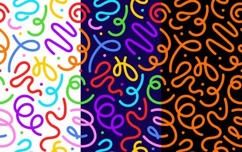 Kids holiday squiggle line pattern, background Stock Illustration