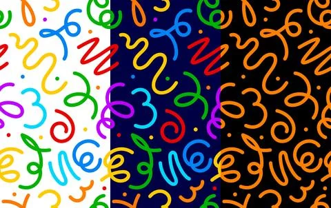 Kids holiday squiggle line pattern or background Stockillustratie