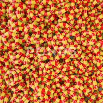 Kids inflatable rings background Stock Illustration