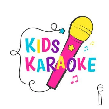 Kids karaoke emblem Stock Illustration