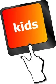 Kids key button in a computer keyboard Illustrazione stock