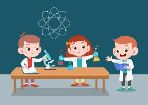 Kids laboratory school activity vector illustration Stock-Illustration