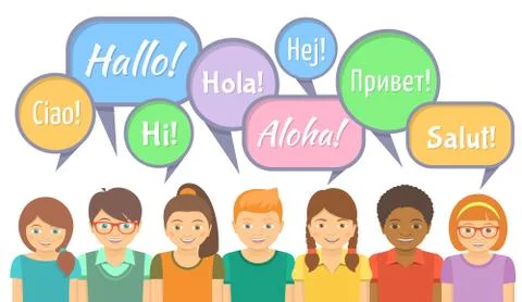 Kids language school Stock Illustration