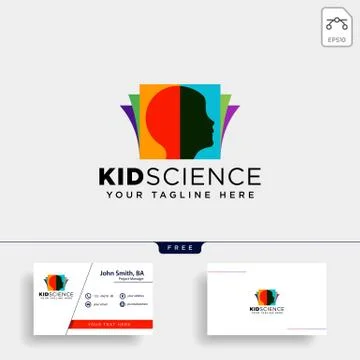 Kids learning, science creative logo template vector illustration icon elemen Ilustración de archivo