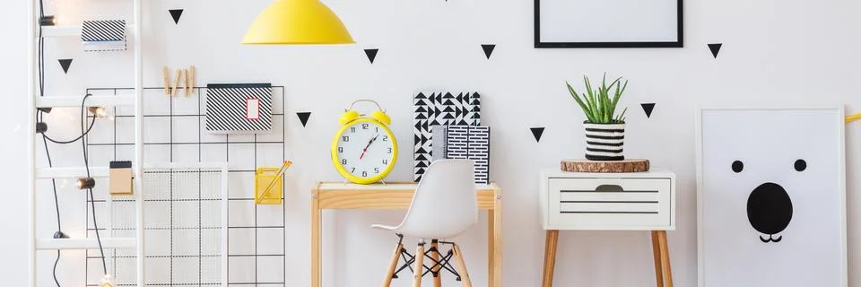 Kid's learning space with clock Stock-Fotos