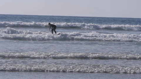 Kids Learning To Surf 스톡 동영상 125706780