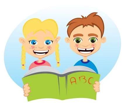 Kids learning together Stock Illustration