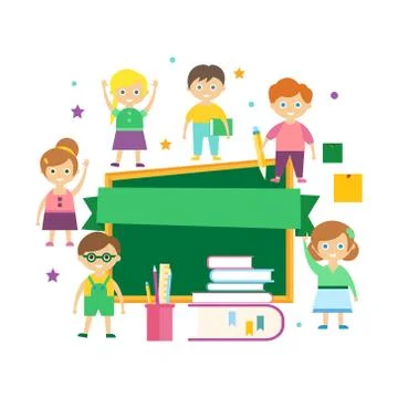 Kids Learning. Vector Illustration Illustrazione stock