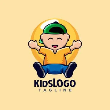 Kids logo Illustrazione stock
