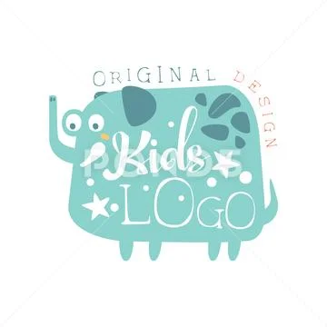 Kids logo original design, baby shop label, fashion print for kids wear, baby Stock Illustration