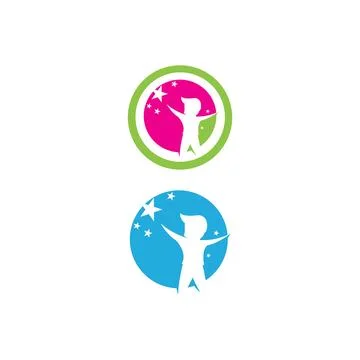 Kids Logo Template vector symbol 库存插图