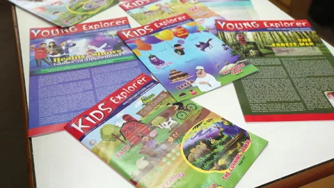 Kids magazines Stock Footage 137334933