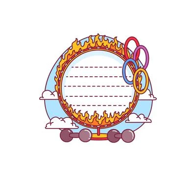 Kids memo note, circus show frame message sticker Stock Illustration