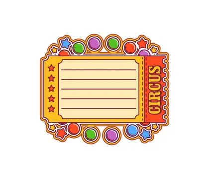 Kids memo note of circus ticket message sticker Stock Illustration