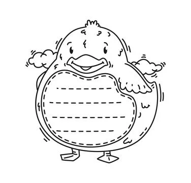 Kids memo note frame, cartoon funny penguin Stock Illustration
