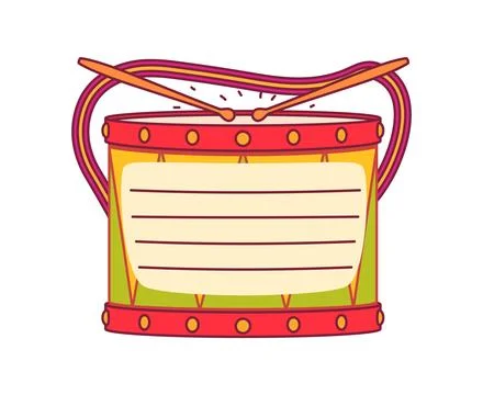 Kids memo note frame with drum musical toy Stock Illustration