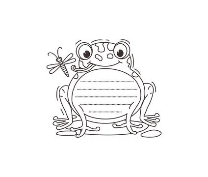 Kids memo note frame of frog for message sticker Stock Illustration