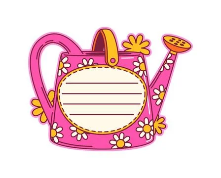 Kids memo note frame with watering can toy Stockillustratie
