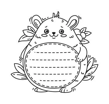 Kids memo note frames with cartoon hamster animal Stock Illustration