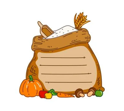 Kids memo note sticker frame, Thanksgiving harvest Stock Illustration