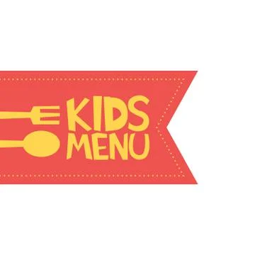 Kids Menu red label template 库存插图