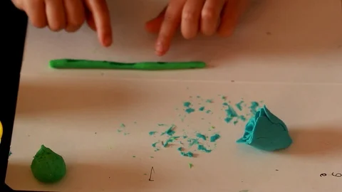 Kids Modeling Clay Rainbow Play Dough Blocks For Creative Fun For Child Artists. Stock Footage 111839448