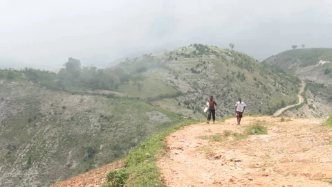 Kids on a mountain Stock Footage 83763443