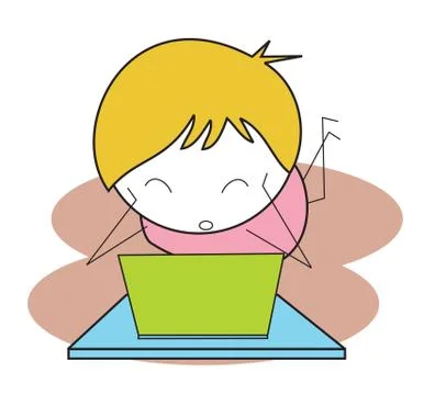 Kids notebook enjoy Stock Illustration