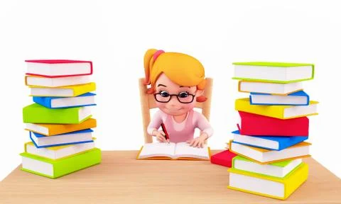 Kids with notebooks Stock Illustration