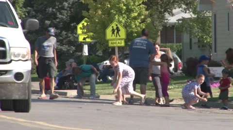 Kids at Parade Stock Footage 36274975