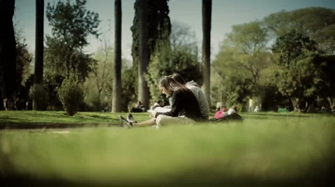 Kids on the park Stock Footage 1076387