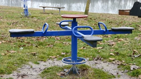 Kids Park Toy Moving Empty Stock Footage 48249252
