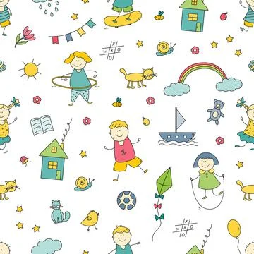 Kids pattern Illustrazione stock