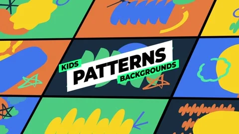 Kids Patterns Backgrounds 库存 After Effects