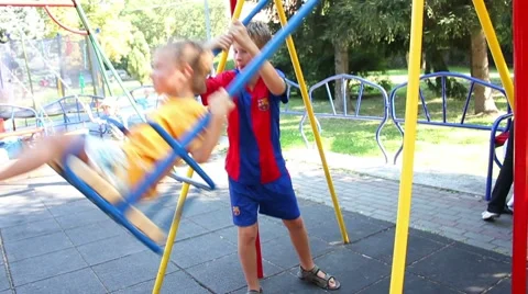 Kids play in park Stock Footage 8577412