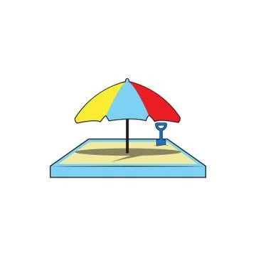 Kids play sand on the box vector illustration Stock Illustration