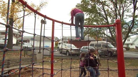 Kids On Playground 3 Stock Footage 22844765