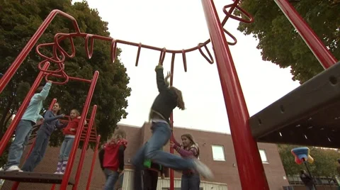 Kids On Playground 6 Stock Footage 22372429