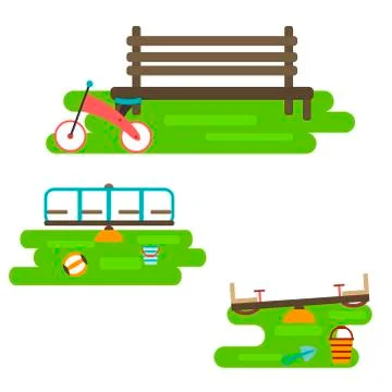 Kids playground elements vector Stock Illustration