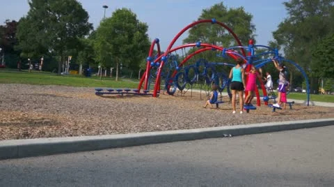 Kids At A Playground Stock Footage 11525654