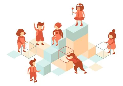 Kids on the playground Stock Illustration