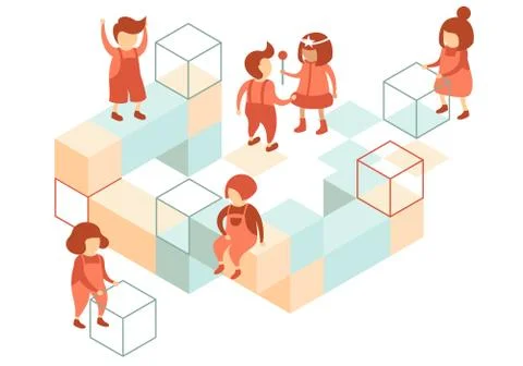 Kids on the playground Stock Illustration