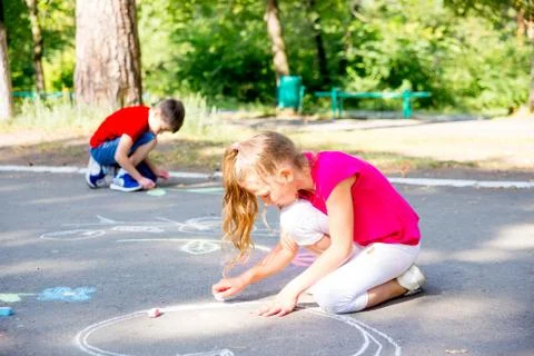 Kids on playground Stock Photos