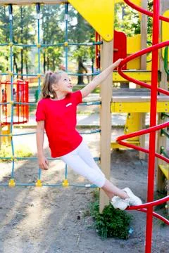 Kids on playground Stock Photos