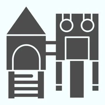 Kids playground solid icon. Child playing park vector illustration isolated on イラスト素材
