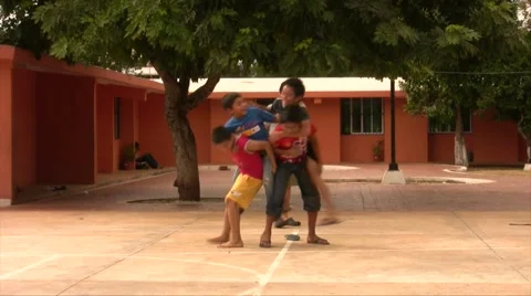 Kids playing after school Stock Footage 47150848