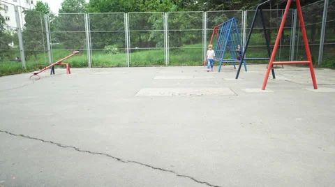 Kids Playing and Having Fun on Playground Stock Footage 63268929